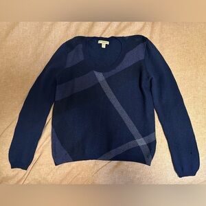 Burberry Navy Blue Crew Neck Sweater